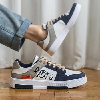 Ανδρικά sneakers με suede στοιχεία και κορδόνια