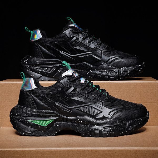 Šviečiantys vyriški sportbačiai su taškeliais ir dekoratyviniais elementais