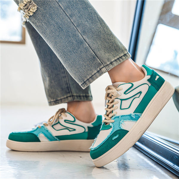 Férfi tornacipő fűzős és farmer elemekkel