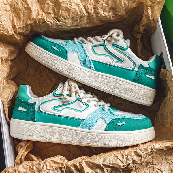 Férfi tornacipő fűzős és farmer elemekkel