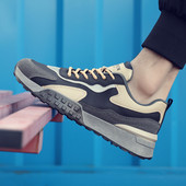 Vyriški sportbačiai iš zomšos ir odos plokščiu padu