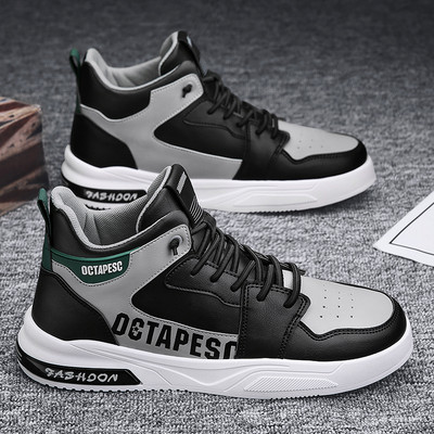 Ανδρικά sneakers από οικολογικό δέρμα με κορδόνια και απλικέ