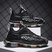 Trijų spalvų vyriški sportbačiai su tinkleliu ir 3D dekoracija