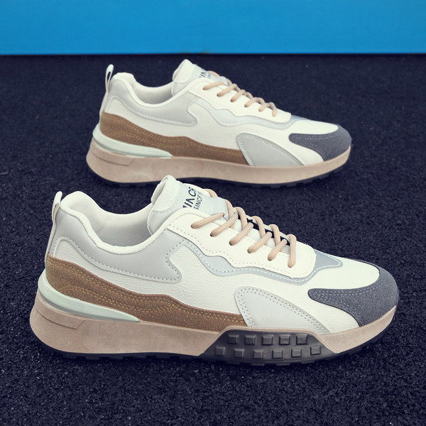 Többszínű motívumokkal, lapos talpú férfi velúr tornacipő