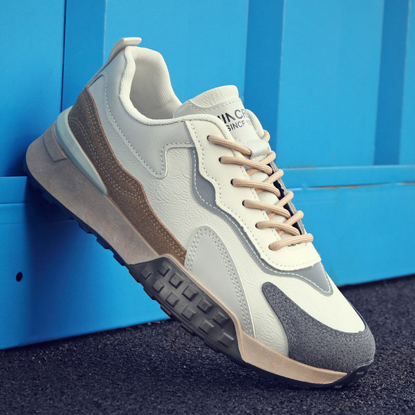 Többszínű motívumokkal, lapos talpú férfi velúr tornacipő