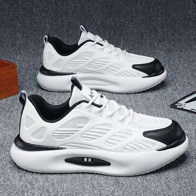 Πολύχρωμα ανδρικά sneakers στρογγυλεμένα και αναπνεύσιμα μοντέλο