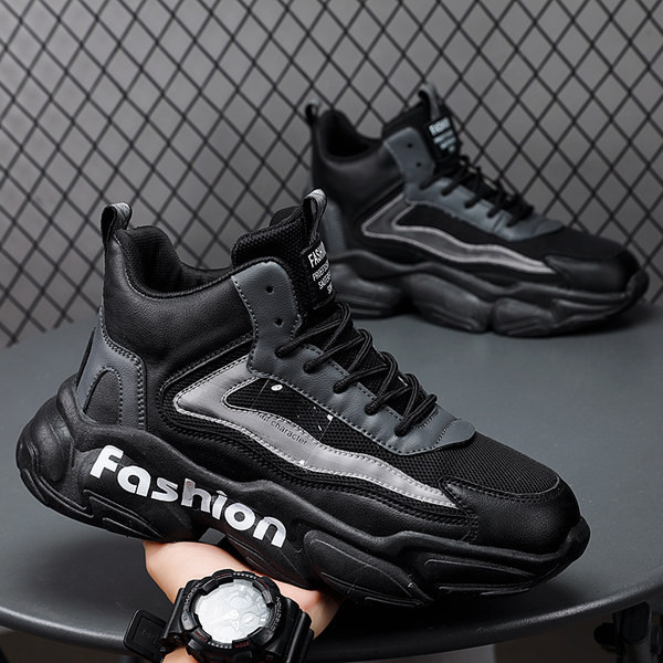 Vyriški kvėpuojantys sportbačiai apvalus modelis su grubiu padu