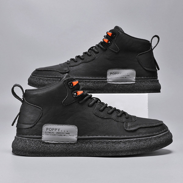 Új férfi bőr fűzős tornacipő