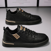 Alkalmi bőr tornacipő fűzővel, különböző színekben