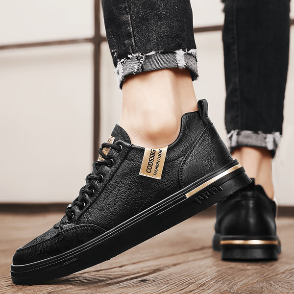 Alkalmi bőr tornacipő fűzővel, különböző színekben