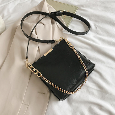 Madingas moteriškas mažas eko odos krepšys su metaline grandinėle