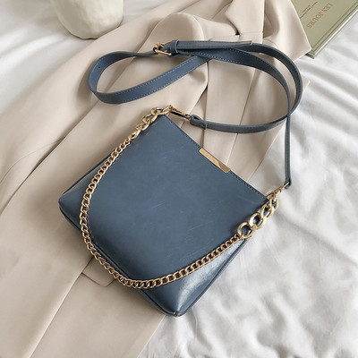 Madingas moteriškas mažas eko odos krepšys su metaline grandinėle