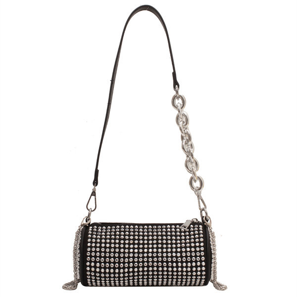 Rankinė su dekoratyviniais akmenimis ir užtrauktuku