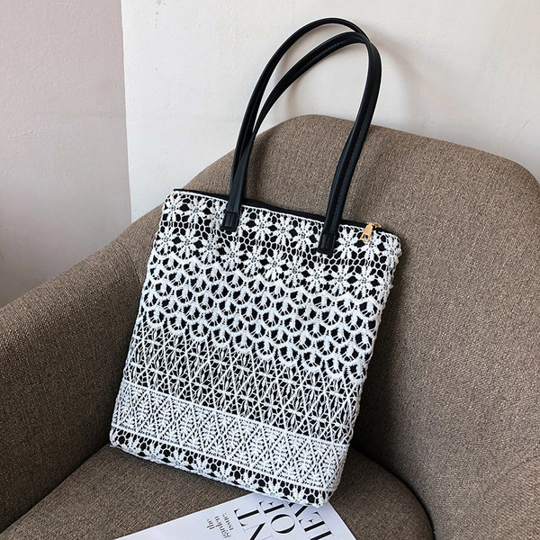 Női csipke táska cipzárral