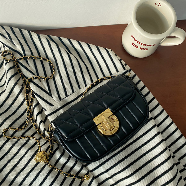 Κομψή μικρή δαμασκηνή τσάντα με διακοσμητική αγκράφα