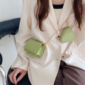 Μοντέρνα τσάντα από οικολογικό δέρμα με αλυσίδα στον ώμο