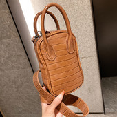 Γυναικεία μοντέρνα μίνι δερμάτινη τσάντα ώμου