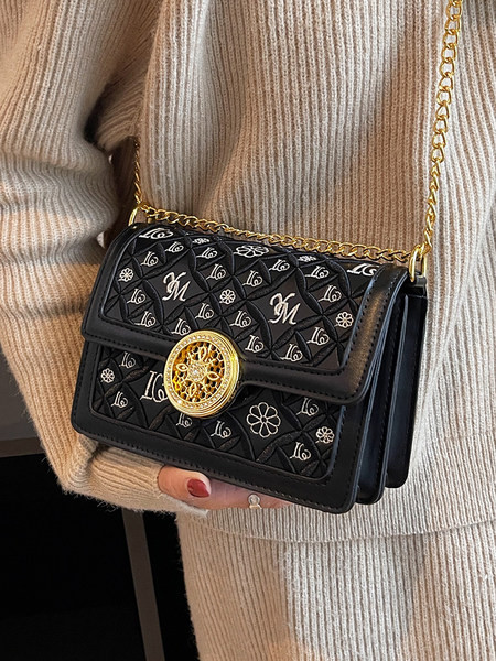 Moteriškas kvadratinis krepšys su siuvinėjimais ir dekoratyviniais akmenimis