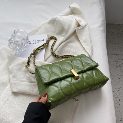 Casual četvrtasta torba od eko kože s metalnim lancem