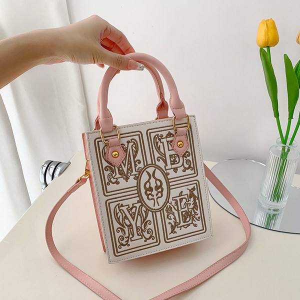 Μόδα μίνι δερμάτινη τσάντα με κέντημα για γυναίκες