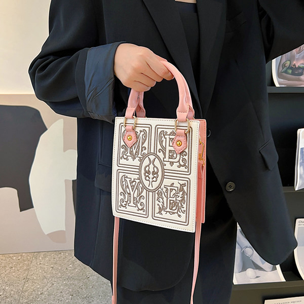 Μόδα μίνι δερμάτινη τσάντα με κέντημα για γυναίκες