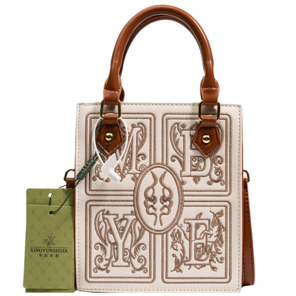 Μόδα μίνι δερμάτινη τσάντα με κέντημα για γυναίκες