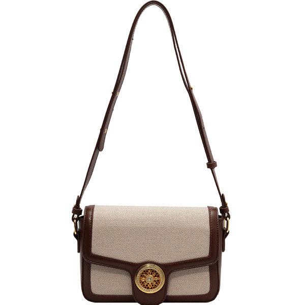 Γυναικεία μικρή τσάντα με μεταλλικό κούμπωμα και φερμουάρ