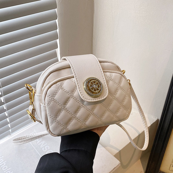 Νέο μοντέλο μικρή γυναικεία τσάντα ώμου-λευκό και μαύρο χρώμα