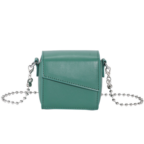 Moteriškas dirbtinės odos mini krepšys su metaline grandinėle