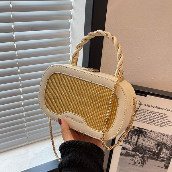 Naiste nahast kohvri tüüpi kott metallist lukuga