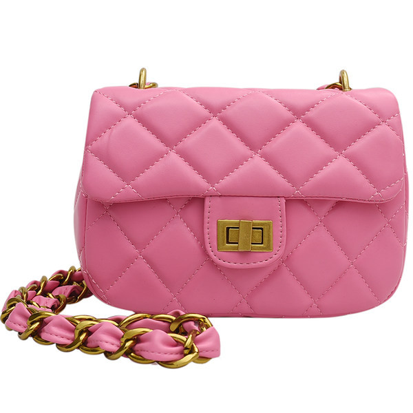 Καπιτονέ τσάντα με μεταλλικό λουράκι ώμου