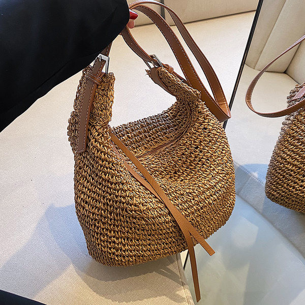 Moteriškas austas pečių krepšys