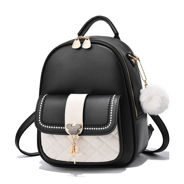 Naiste nahast seljakott tasku ja võtmehoidjaga