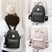 Μοντέρνο έκο δερμάτινο γυναικείο σακίδιο πλάτης με τρισδιάστατη διακόσμηση και κλείσιμο με φερμουάρ