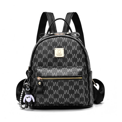 Μοντέρνο έκο δερμάτινο γυναικείο σακίδιο πλάτης με τρισδιάστατη διακόσμηση και κλείσιμο με φερμουάρ