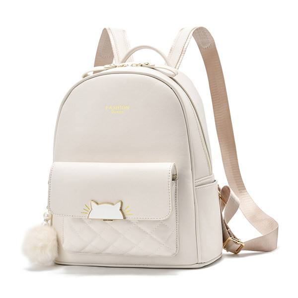 Γυναικείο μοντέρνο δερμάτινο σακίδιο πλάτης με μεταλλικό κούμπωμα