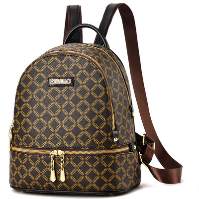 Μοντέρνο δερμάτινο σακίδιο πλάτης με φερμουάρ για γυναίκες