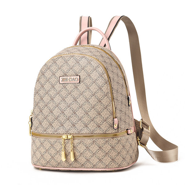 Μοντέρνο δερμάτινο σακίδιο πλάτης με φερμουάρ για γυναίκες