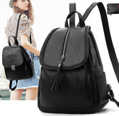 Nauja odinė moteriška kuprinė su metaliniu užsegimu