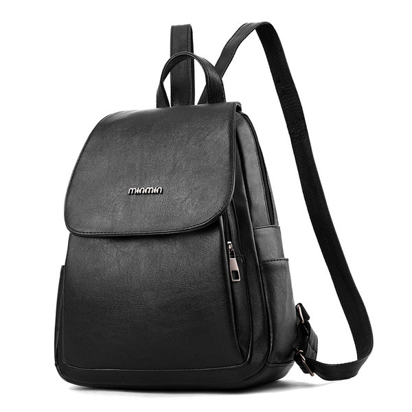 Nauja odinė moteriška kuprinė su metaliniu užsegimu