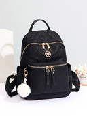 Moteriška tekstilinė kuprinė su raktų laikikliu ir užtrauktuku