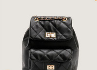 Kahes värvitoonis kuldsete motiividega naiste seljakott