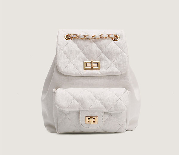 Kahes värvitoonis kuldsete motiividega naiste seljakott