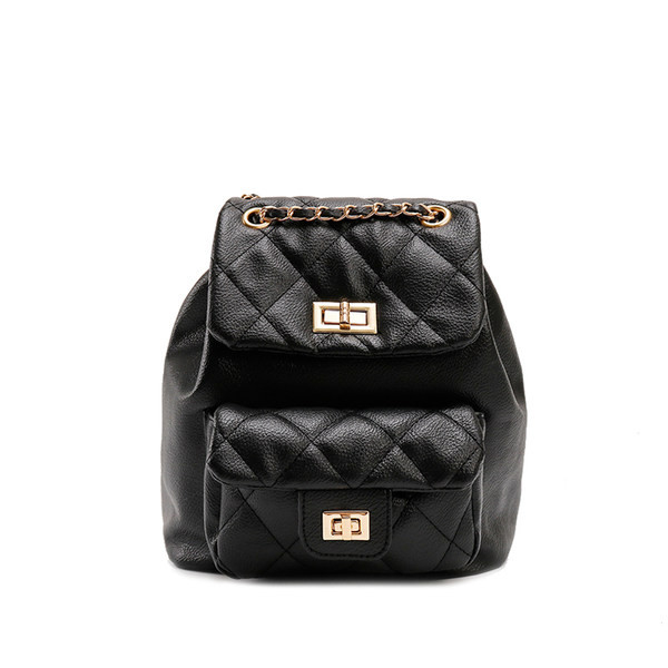 Kahes värvitoonis kuldsete motiividega naiste seljakott