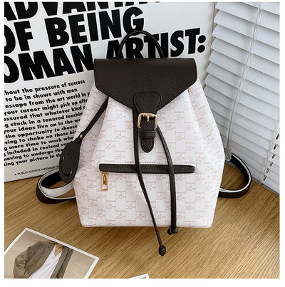 Dviejų spalvų moteriška kelioninė kuprinė su raktų pakabuku