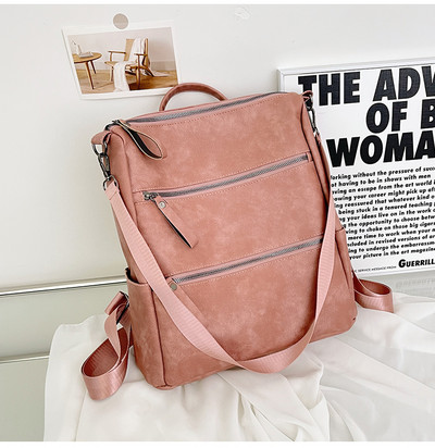 Női hátizsák cipzárral, különböző divatos színekben