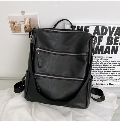 Női hátizsák cipzárral, különböző divatos színekben