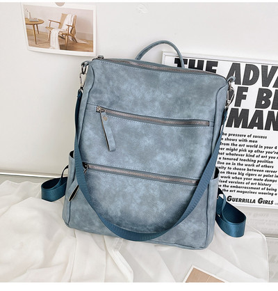 Női hátizsák cipzárral, különböző divatos színekben