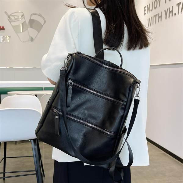 Női hátizsák cipzárral, különböző divatos színekben