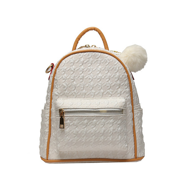 Γυναικείο καρό σακίδιο πλάτης σε πολλά χρώματα με πούπουλο